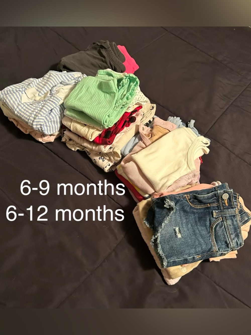 BUNDLE of Baby Girls Mixed Clothing size 6-9 and 6-12 months